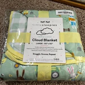 Little sleepies tripe layer cloud blanket. Easter.